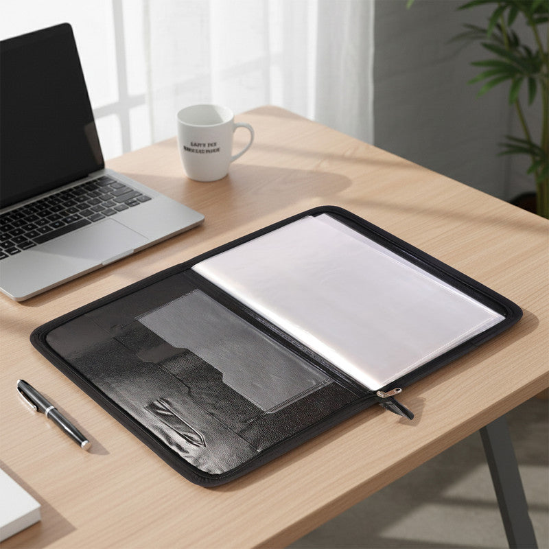 Aerotix A4 Portfolio File Zipper  20 Leaf Professional Document Organizer Folder