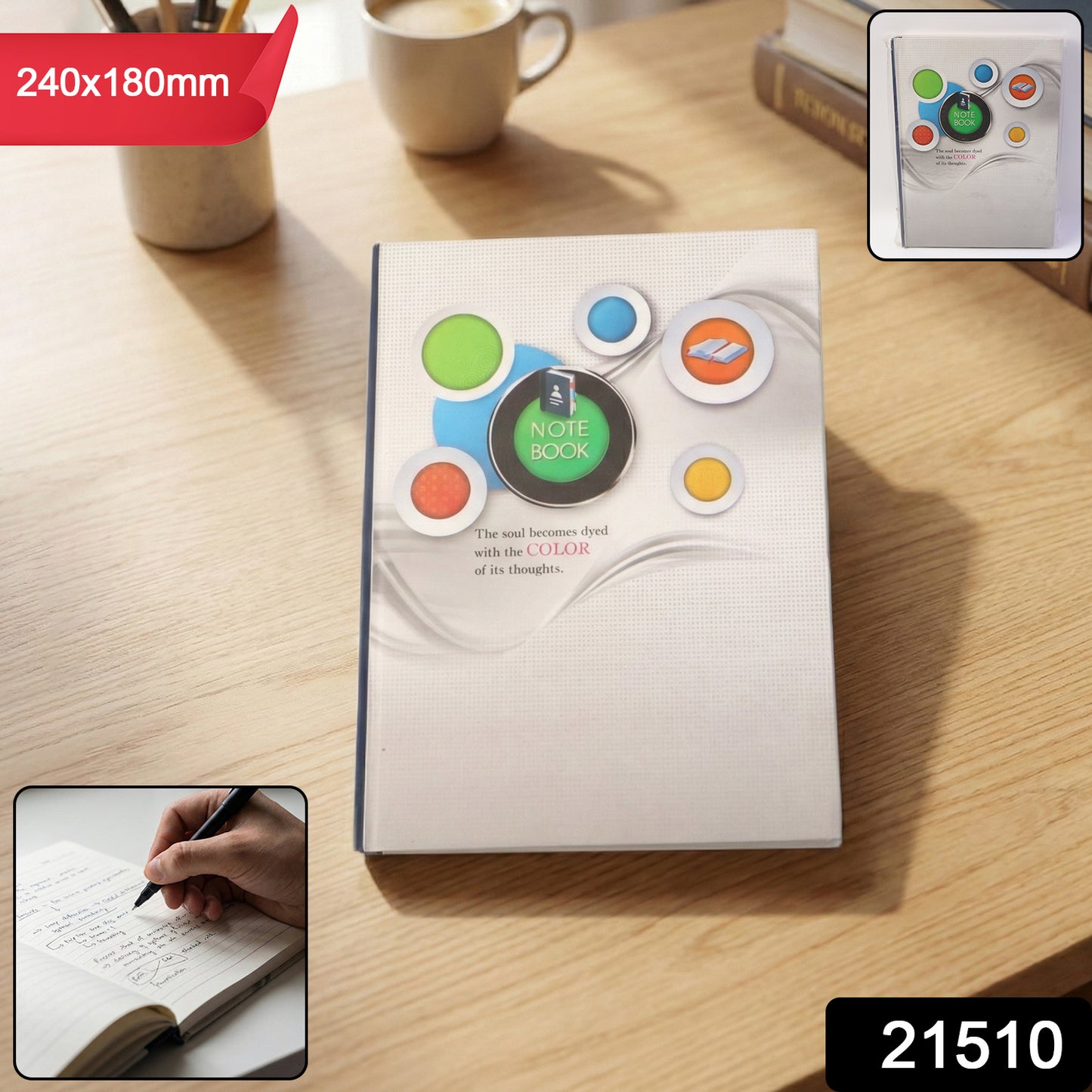 Hardbound Ruled Notebook (1 Pc  100 Pages  240x180mm)