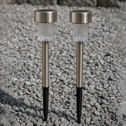 Solar-powered Stainless Steel Garden Pathway Lights 31x4 Cm (2 Pc)