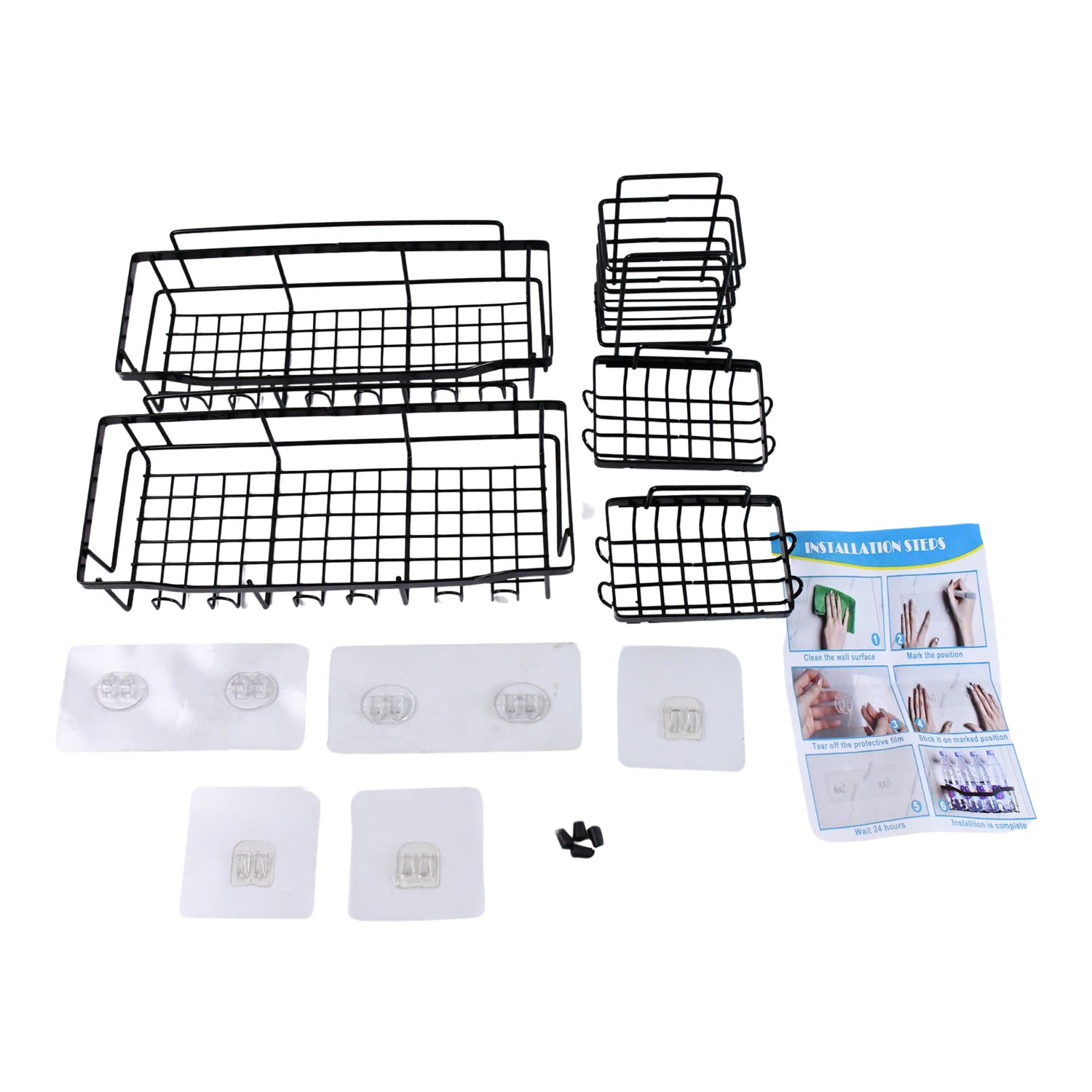 Metal Shower Basket  Canddy For Bathroom Organiser (5 Pc Combo)