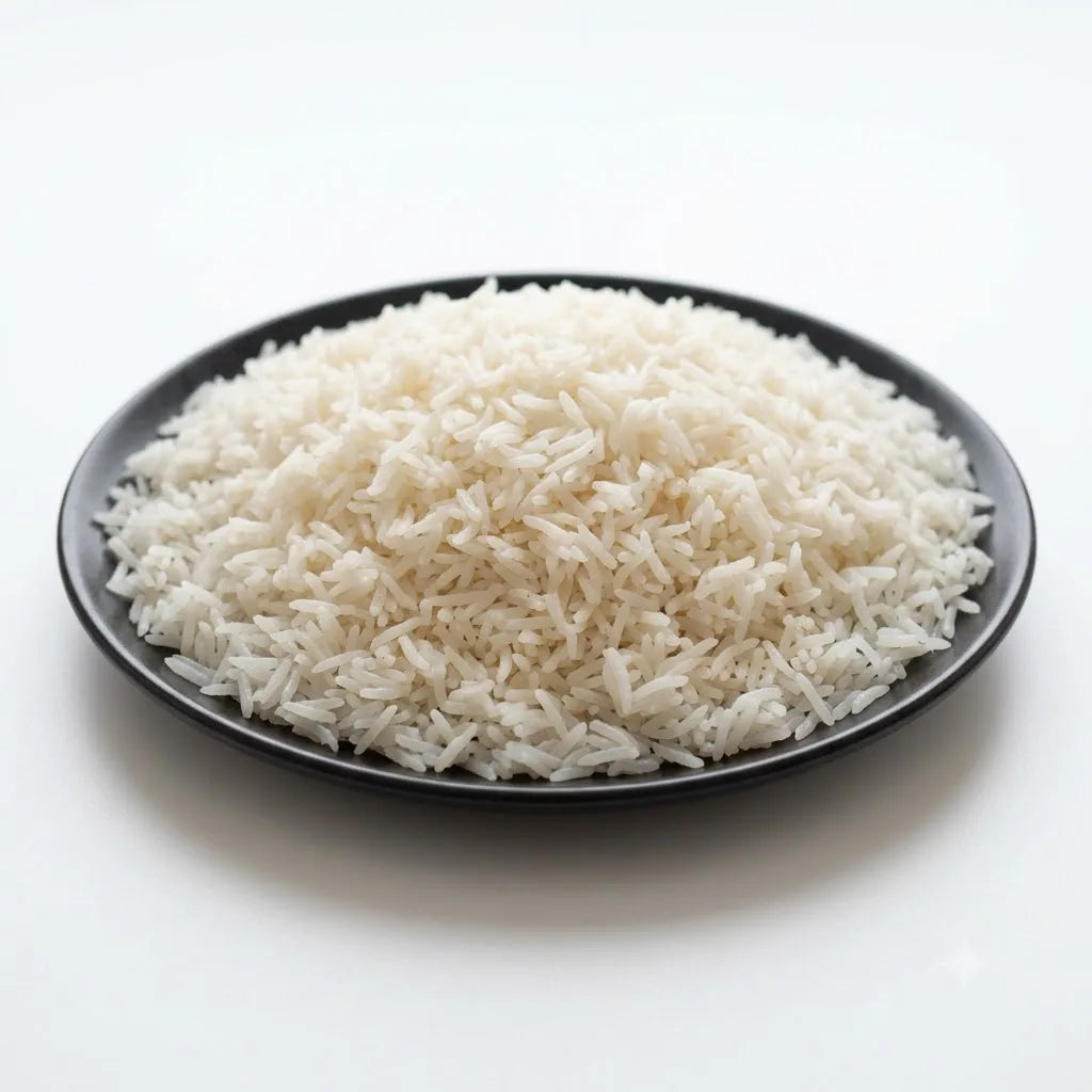 Freshly Cooked Plain White Rice (Chawal), Full Plate
