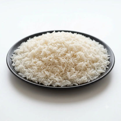 Freshly Cooked Plain White Rice (Chawal), Full Plate