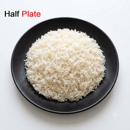 Freshly Cooked Plain White Rice (Chawal), Half Plate