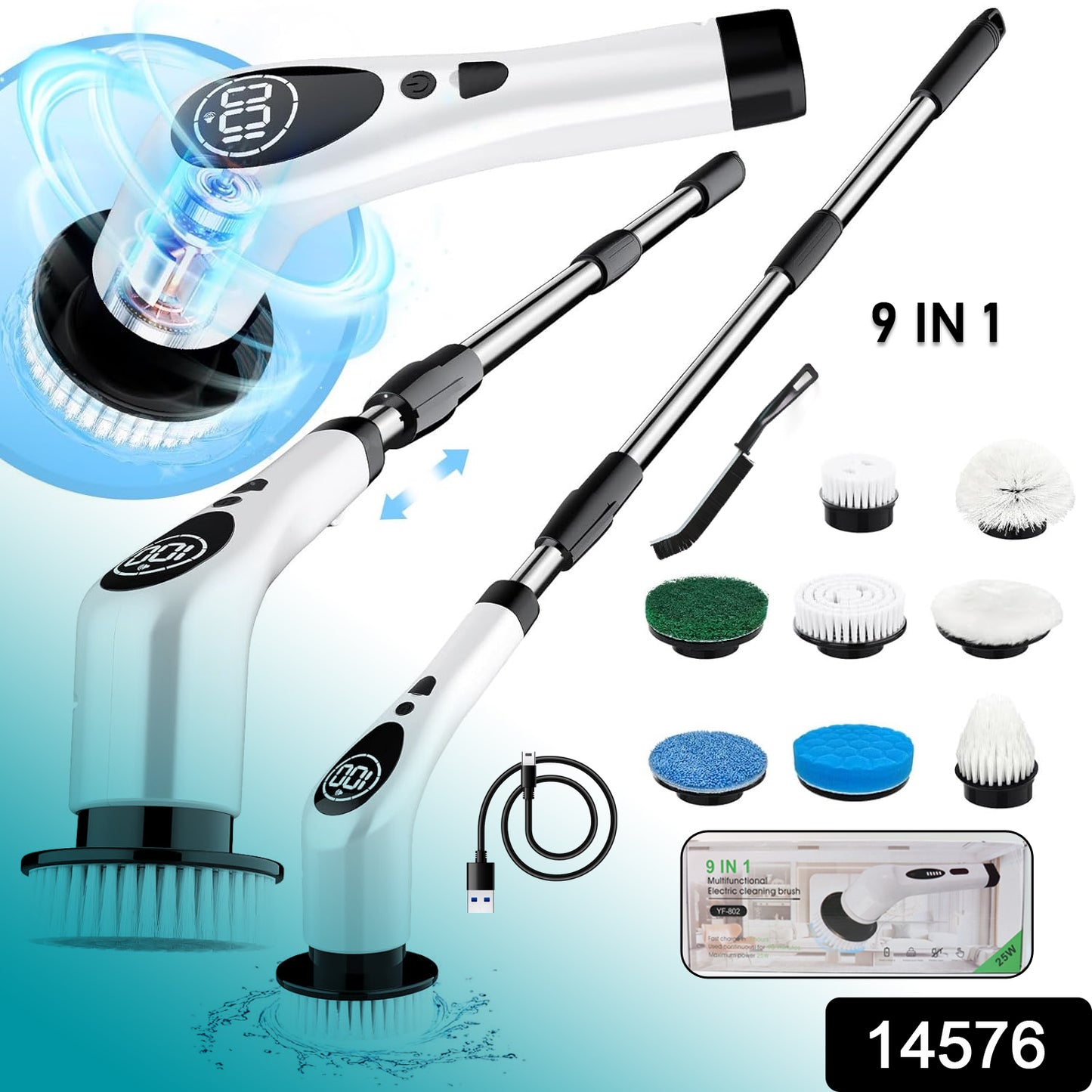 9-in-1 Electric Spin Scrubber - (1 Set)