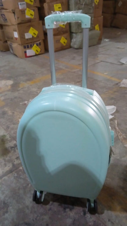 17849suitcase For Kids Girls Green Small Cabin Hard Cover Holiday Carry On Trolley With Extendable Handle Childrens Luggage Trolley Rolling Luggage For Toddlers Men Woman (Mix Color)