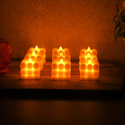Decorative Led Bubble Candles (9 Pc  Set)