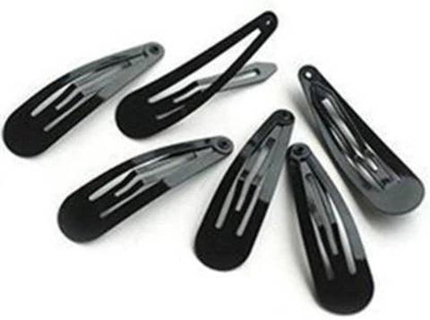 Tic Tac Hair Clips Plain Black Color/Hair Pins School Time Daily Use Everyday Use Metal Black Hair Pins, 6 Pcs