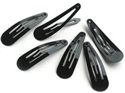Tic Tac Hair Clips Plain Black Color/Hair Pins School Time Daily Use Everyday Use Metal Black Hair Pins, 6 Pcs