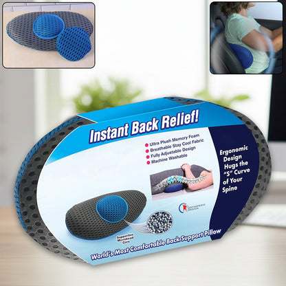 Ergonomic Orthopedic Back Support Pillow (18 X 9 Inch  1 Pc)