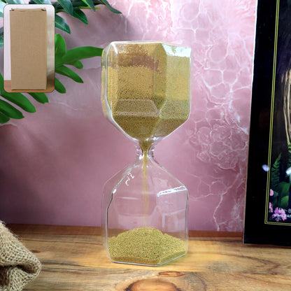 Faceted Glass Hourglass Sand Timer - (1 Pc  4 Minutes Approx Time)