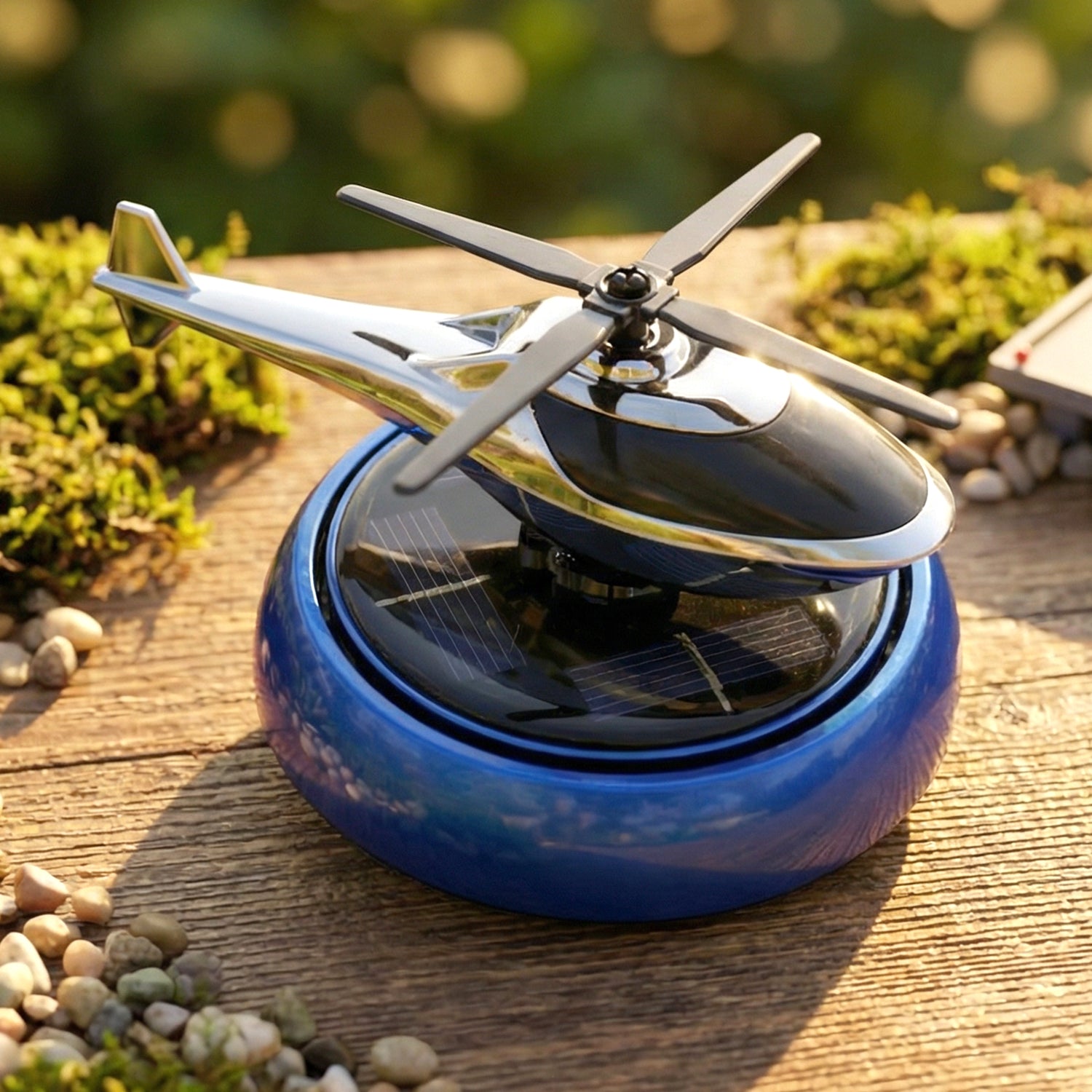 Solar Helicopter Car Dashboard Air Freshener Rotating Perfume Decor