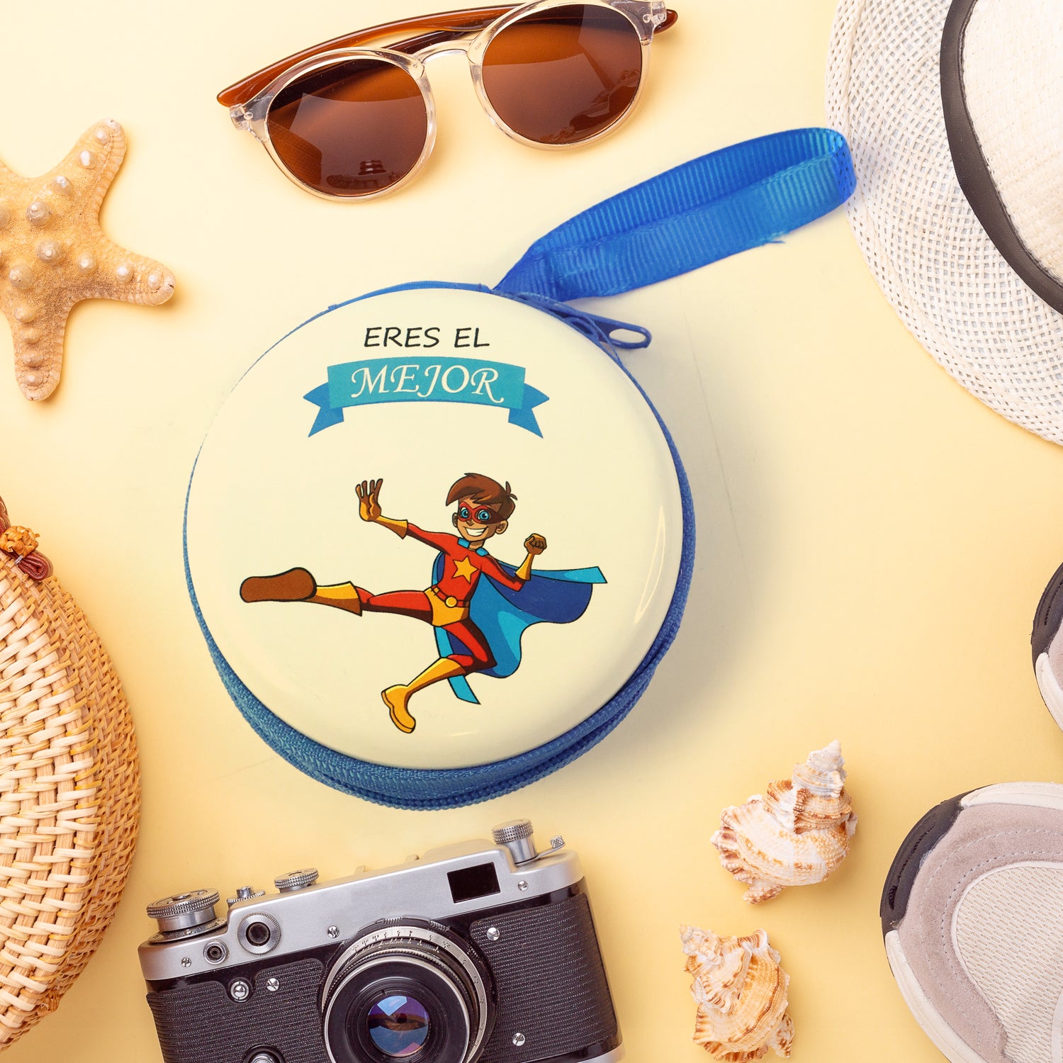 Kids Cartoon Superhero Earphone With Case (1 Pc Set)