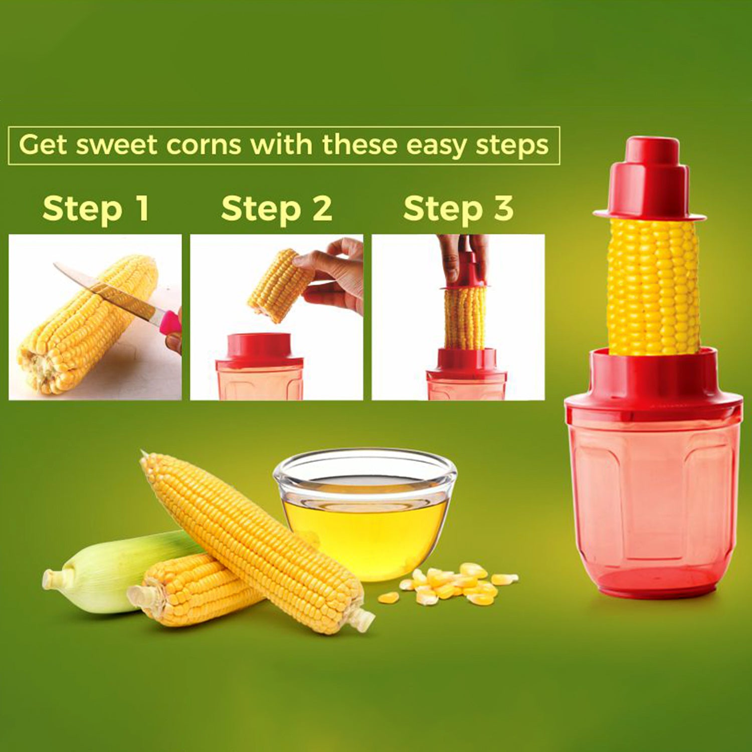 Supermom Corn Cutter With Steel Blades (1 Pc)