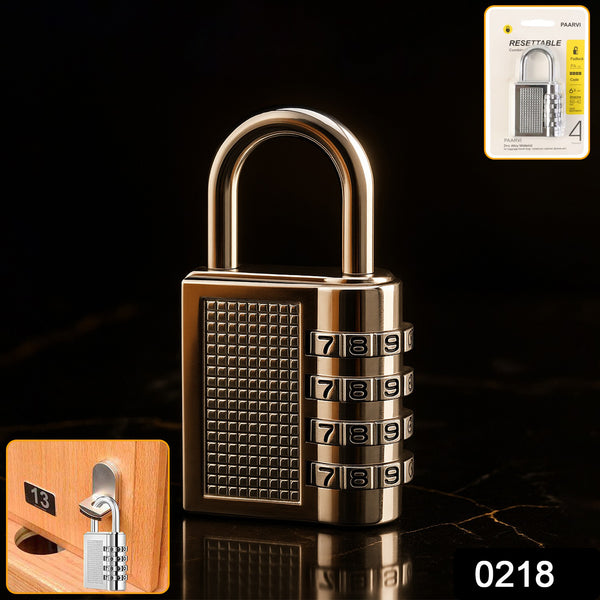 Heavy-duty 4-digit Resettable Combination Padlock (1 Pc)