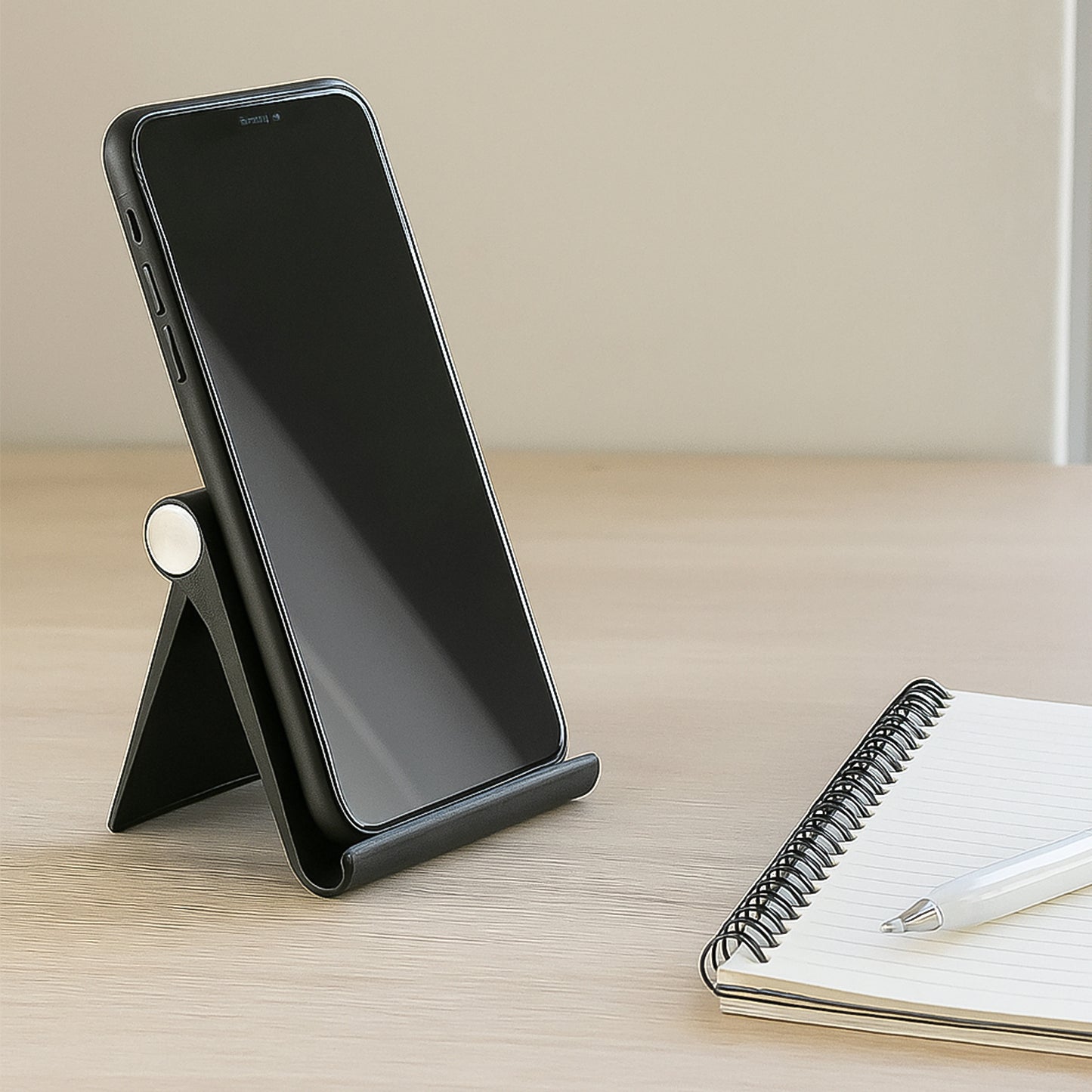 Plastic Foldable Desktop Mobile Stand (1 Pc  Black)