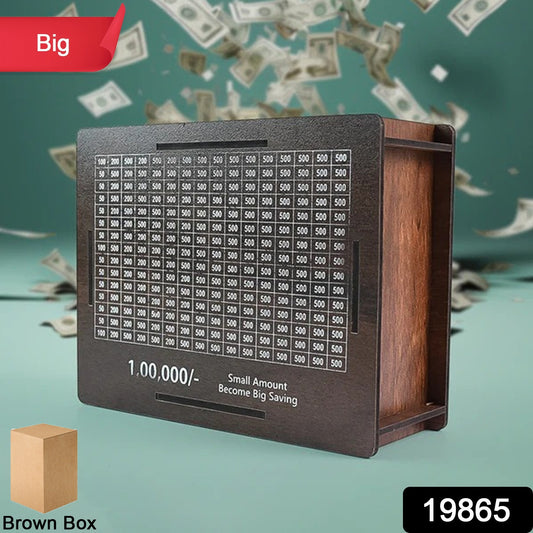 Big Wooden Savings Challenge Money Bank  Piggy Bank - (1 Pc)