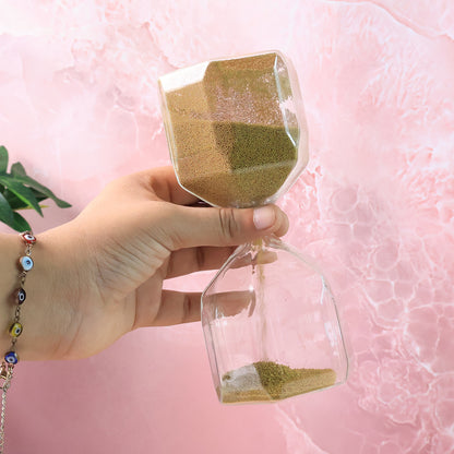 Faceted Glass Hourglass Sand Timer - (1 Pc  4 Minutes Approx Time)