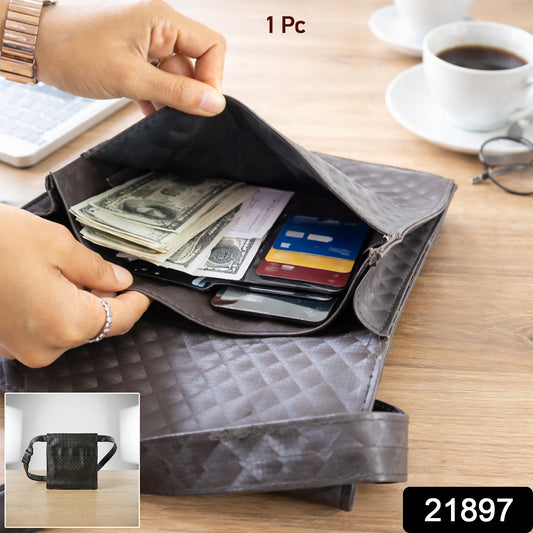 Mens  Womens Quilted Crossbody Sling Bag With Adjustable Strap (1 Pc)